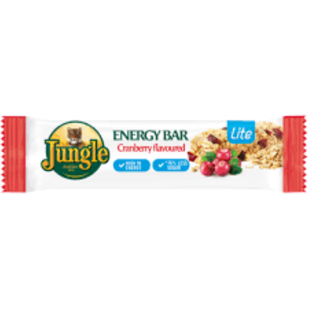 JUNGLE ENERGY BAR LITE CRANBERRY 40G